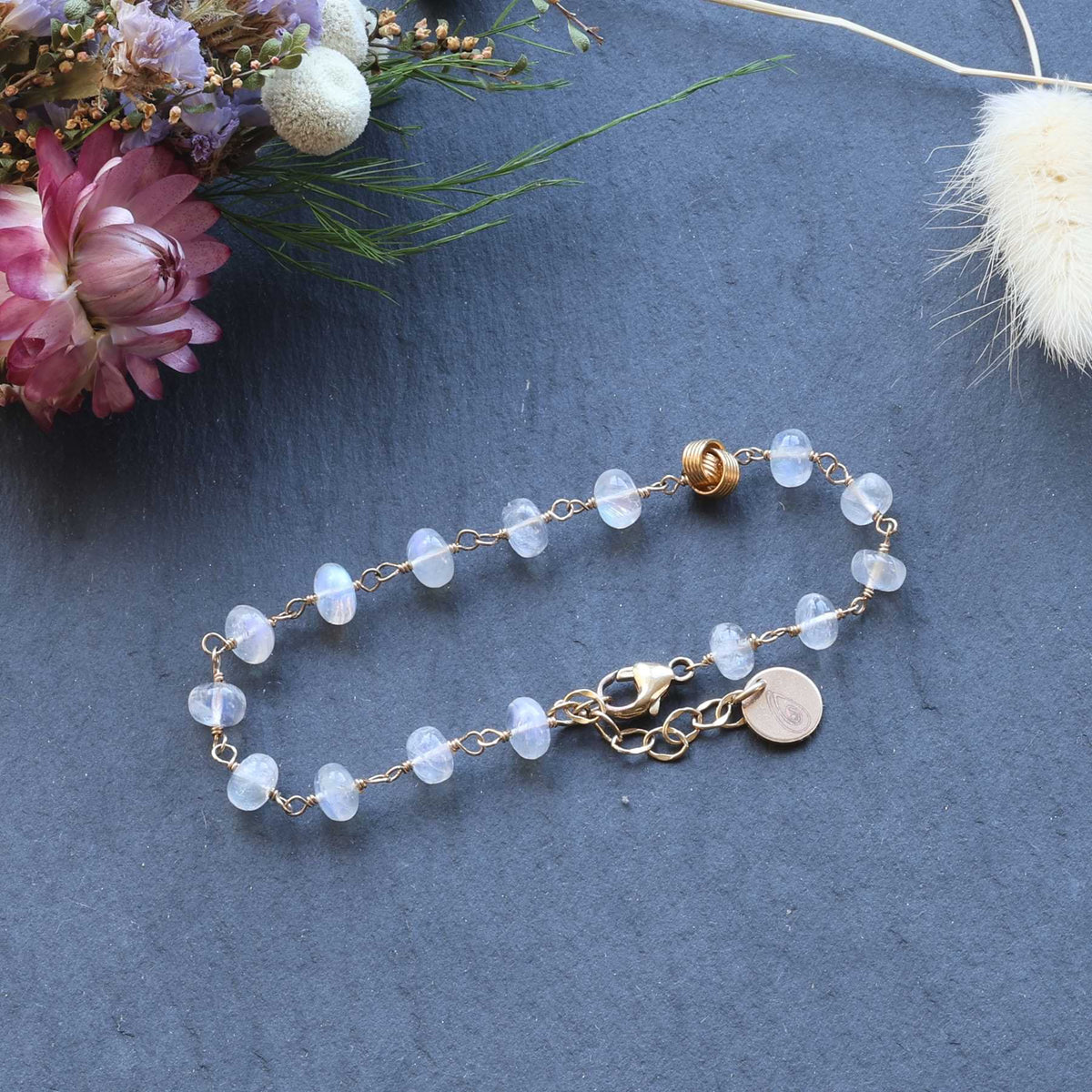 The Knot - Moonstone Gold Bracelet image | Breathe Autumn Rain Jewelry