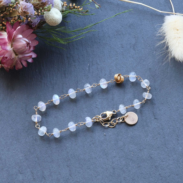 The Knot - Moonstone Gold Bracelet image | Breathe Autumn Rain Jewelry