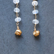The Knot - Moonstone Gold Earrings detail image | Breathe Autumn Rain Jewelry