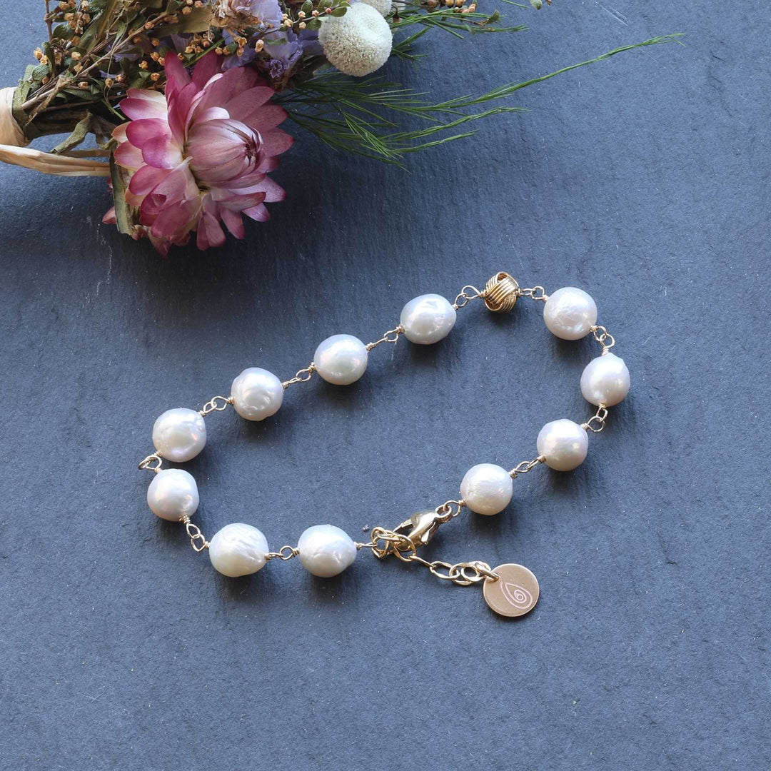 The Knot - Pearl Gold Bracelet image | Breathe Autumn Rain Jewelry
