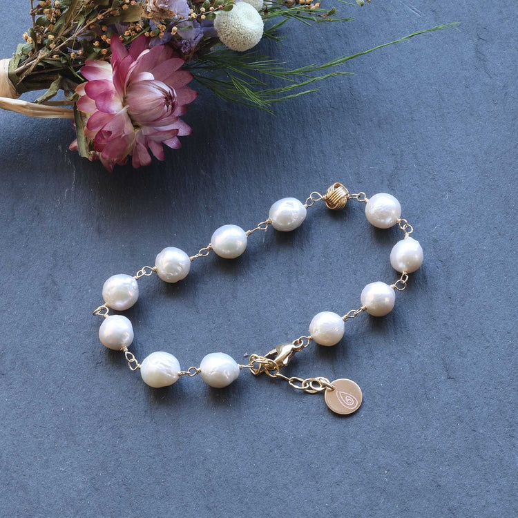 The Knot - Pearl Gold Bracelet image | Breathe Autumn Rain Jewelry