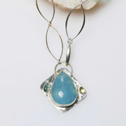 Theia - Aquamarine Pendant Silver Necklace alt image | Breathe Autumn Rain Artisan Jewelry