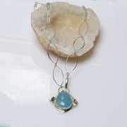Theia - Aquamarine Pendant Silver Necklace main image | Breathe Autumn Rain Artisan Jewelry