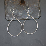 Raindrop - Sterling Silver Hoop Earrings - BreatheAutumnRain