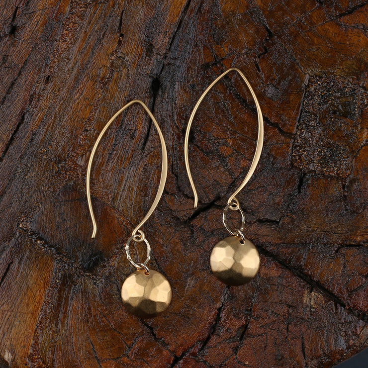 Barbados - Hammered Dome Earrings in Sterling Silver or Gold Filled - BreatheAutumnRain