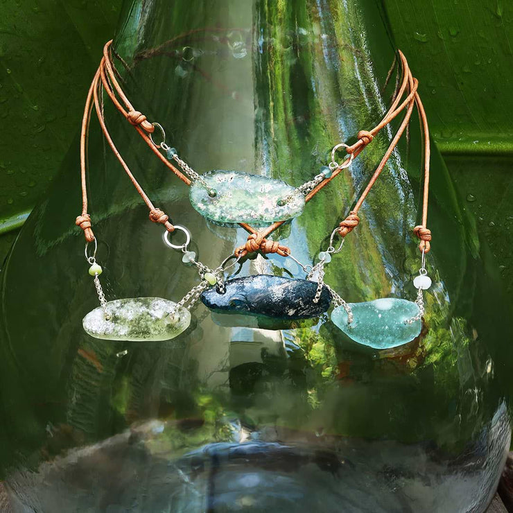 Beach Stroll - Sea Glass Necklace alt image | Breathe Autumn Rain Artisan Jewelry