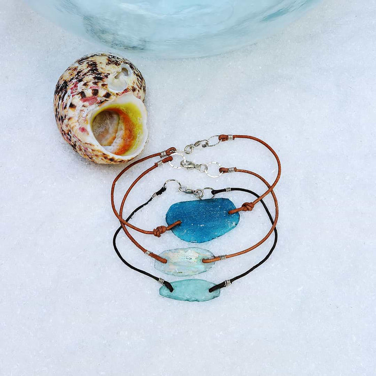 Sea Glass Bracelet in Teal  Beachdashery Jewelry
