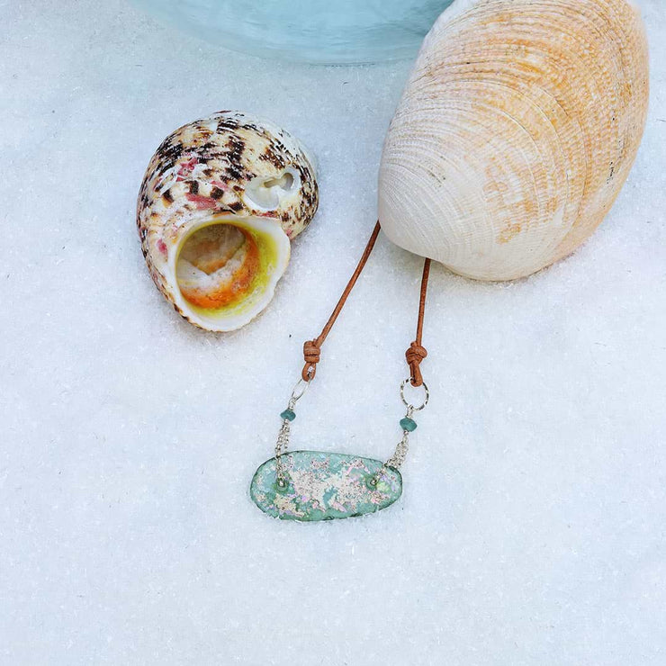 Beach Stroll - Sea Glass Necklace alt image | Breathe Autumn Rain Artisan Jewelry