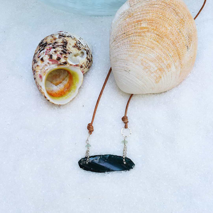 Beach Stroll - Sea Glass Necklace alt image | Breathe Autumn Rain Artisan Jewelry