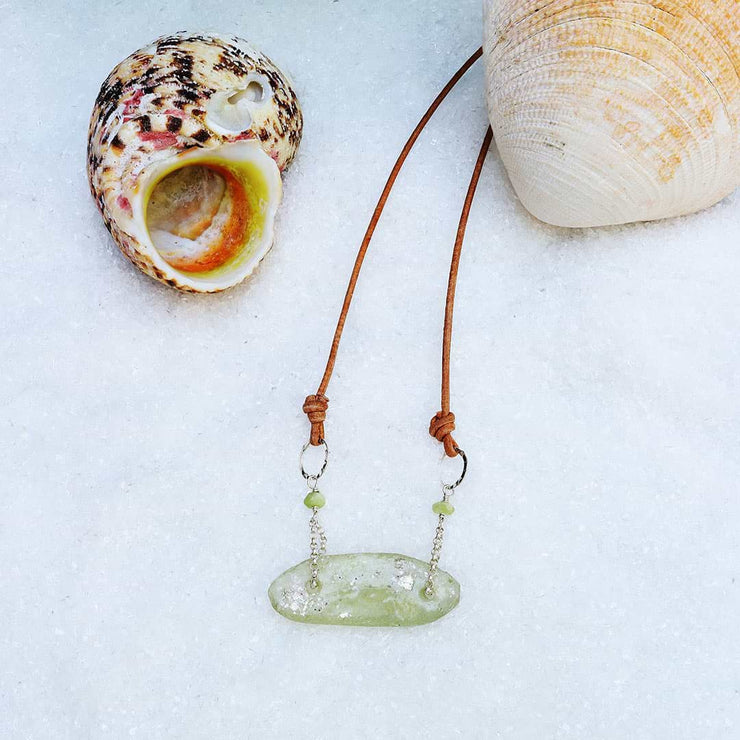 Beach Stroll - Sea Glass Necklace alt image | Breathe Autumn Rain Artisan Jewelry