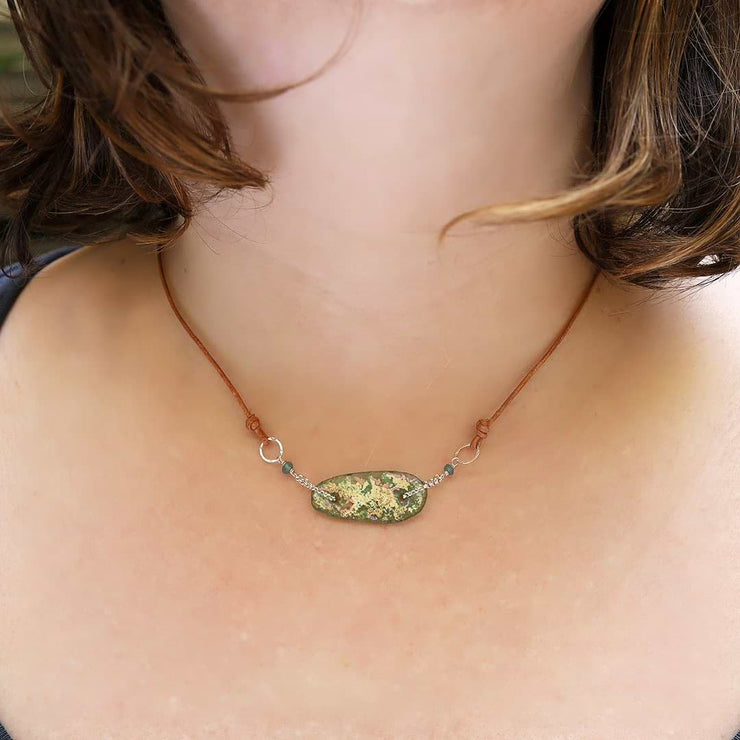 Beach Stroll - Sea Glass Necklace life style image | Breathe Autumn Rain Artisan Jewelry