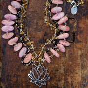 Bohemian Girl - Pink Peruvian Opal Necklace - BreatheAutumnRain