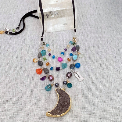 Bohemian Hippie - Druzy Gemstone Necklace - Main Image | BreatheAutumnRain