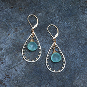 Seafoam Chalcedony Teardrop Sterling Silver Earrings | BreatheAutumnRain