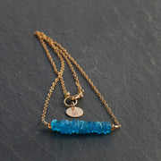 Deep Mizu - Electric Blue Apatite Stacked Gemstone Necklace - BreatheAutumnRain