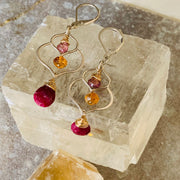 Dreaming of Bali - Ruby, Garnet, and Citrine Chandelier Earrings - alt image | BreatheAutumnRain