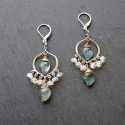 Grayson - Moss Aquamarine Moonstone Sterling Silver Chandelier Earrings alt Image | BreatheAutumnRain