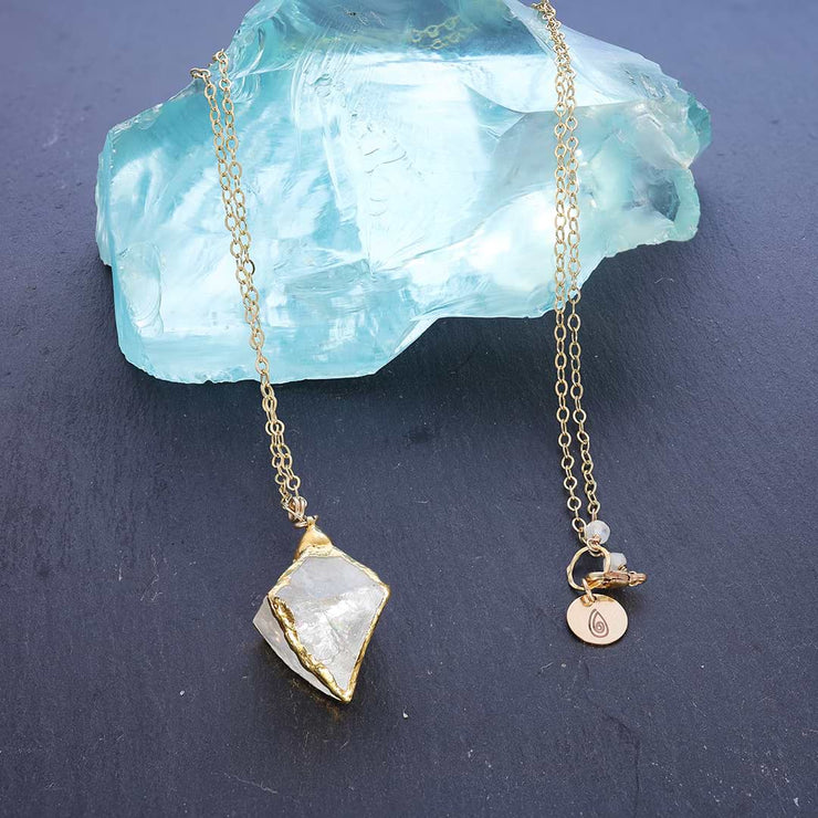 Hypnotic - Double-Pyramid Fluorite Pendant Necklace - alt image | BreatheAutumnRain