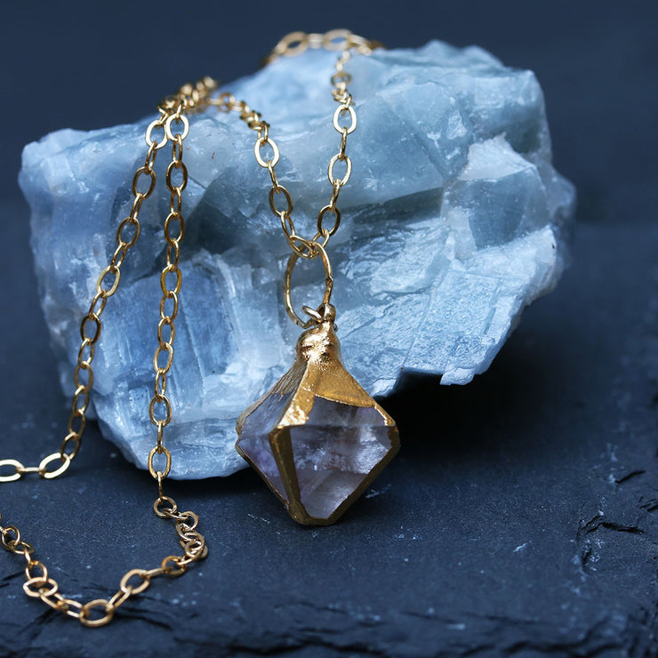 Hypnotic - Double-Pyramid Fluorite Pendant Necklace - main image | BreatheAutumnRain