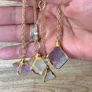 Hypnotic - Double-Pyramid Fluorite Pendant Necklace - third image | BreatheAutumnRain