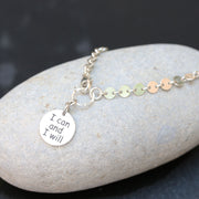 I Can and I Will -  Sterling Silver Empowerment Bracelet | BreatheAutumnRain