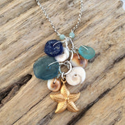 Carolina - Seaglass & Seashells Necklace | Breathe Autumn Rain Artisan Jewelry