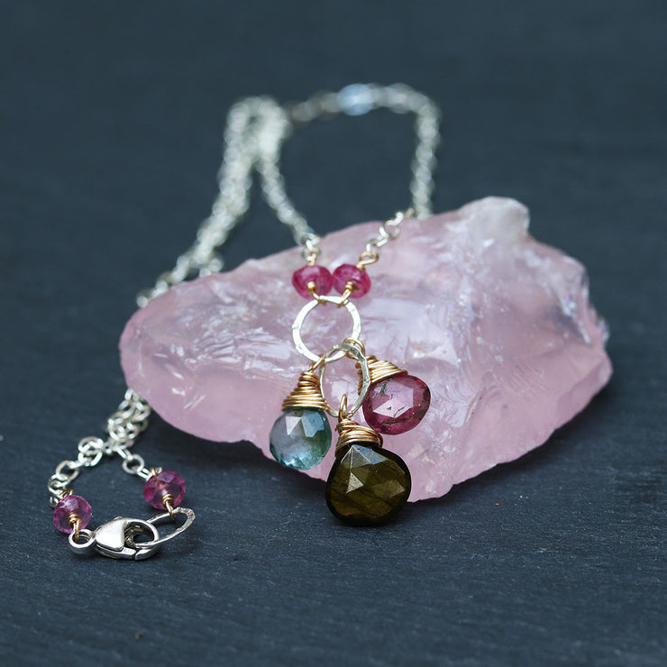 In Bloom - Tourmaline Cluster Necklace - Third Image | BreatheAutumnRain