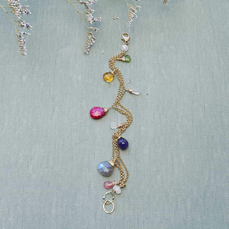 Monaco - Sapphire Multi-Gemstone Gold Bracelet Main Image | Breathe Autumn Rain