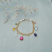 Monaco - Sapphire Multi-Gemstone Gold Bracelet alternate Image | Breathe Autumn Rain