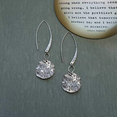Repurpose-to-Dazzle - Eco-Friendly Recycled Sterling Silver Coin Earrings Main Image | Breathe Autumn Rain