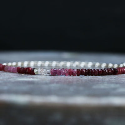 Ruby-Lou - Ombre Ruby Sterling Silver Stacking Bracelet | BreatheAutumnRain