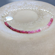 Ruby-Lou - Ombre Ruby Sterling Silver Stacking Bracelet | BreatheAutumnRain