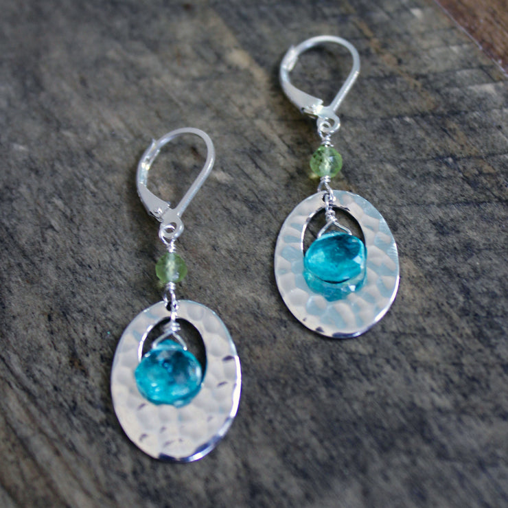 Cozumel - Sterling Silver Apatite Earrings - BreatheAutumnRain