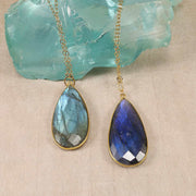 Something Blue - Blue Labradorite Gold Pendant Necklace - alternate image | BreatheAutumnRain