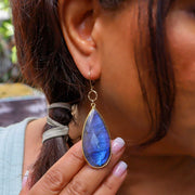 Something Blue - Blue Labradorite Teardrop Earrings