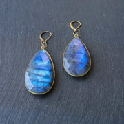 Something Blue - Blue Labradorite Long Teardrop Earrings - main image | BreatheAutumnRain