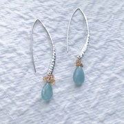 Spontaneously Blue - Organic Aquamarine Sterling Silver Drop Earrings - alternate image | BreatheAutumnRain