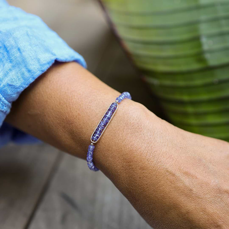 Tanzania - Tanzanites Bar Bracelet - life style image | BreatheAutumnRain