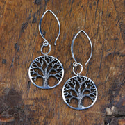Tree of Life Sterling Silver Earrings - Large - BreatheAutumnRain