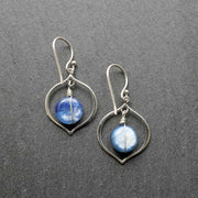 True Blue - Blue Kyanite Hoop Earrings - back side image | BreatheAutumnRain