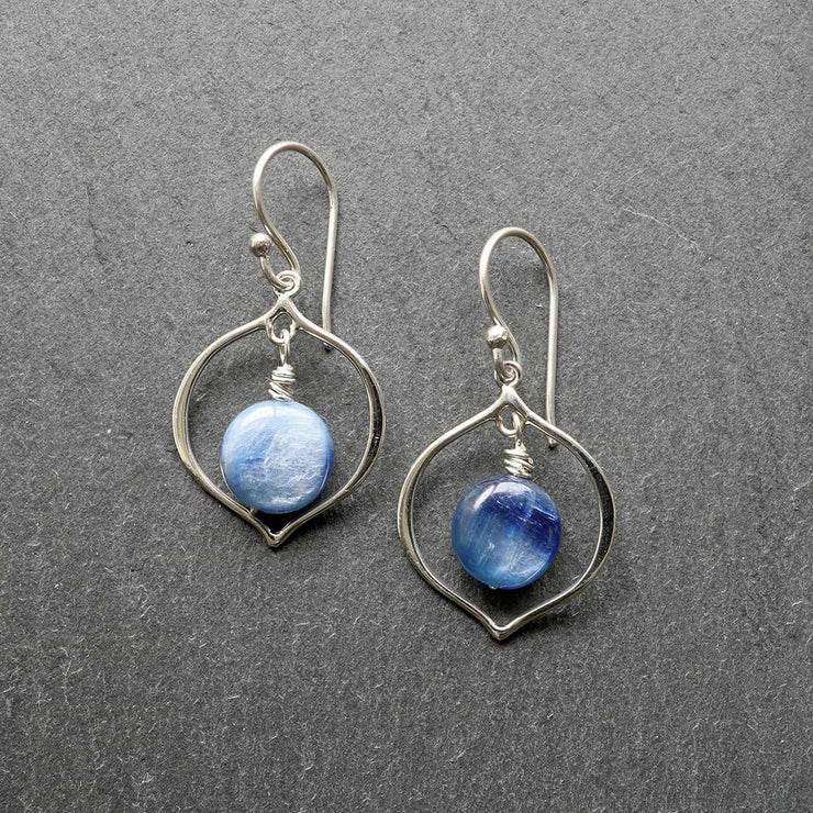 True Blue - Blue Kyanite Hoop Earrings - main image | BreatheAutumnRain