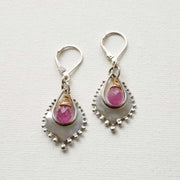 Venice - Pink Sapphire Silver Earrings alt image | Breathe Autumn Rain Artisan Jewelry
