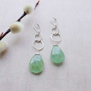 Verte - Smooth Natural Aquamarine Sterling Silver Drop Earrings - alternate image | BreatheAutumnRain