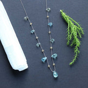After the Rain - Aquamarine and Citrine Gold Necklace main image | Breathe Autumn Rain Artisan Jewelry