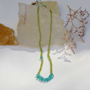 Alonnisos - Peridot and Apatite Nugget Silk Knotted Necklace main image | Breathe Autumn Rain Artisan Jewelry