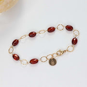 Amber Fire - Hessonite Garnet Gold Bracelet alt image | Breathe Autumn Rain Artisan Jewelry