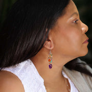 Amethyst Topaz Multi-Gemstone Earrings life style image | Breathe Autumn Rain Artisan Jewelry
