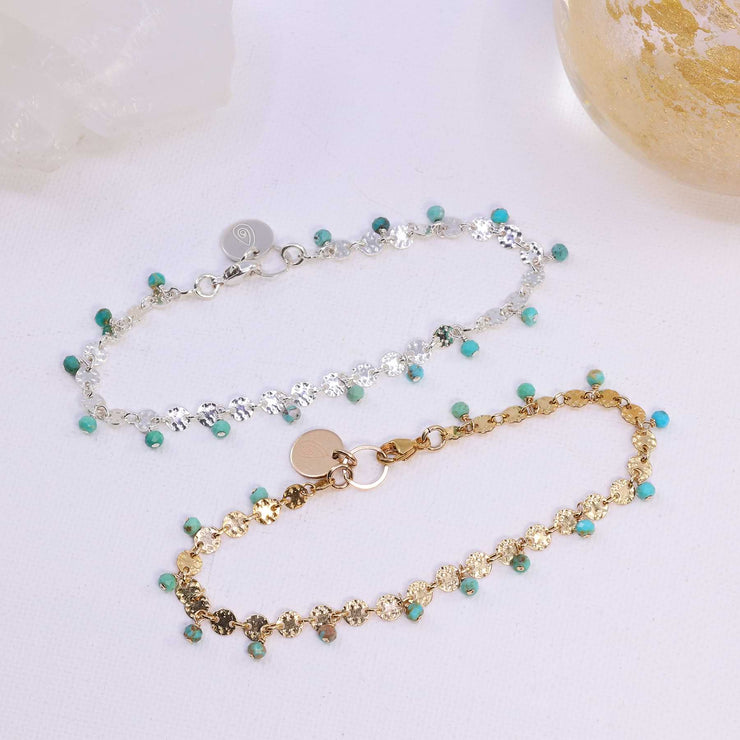 Amira - Sleeping Beauty Turquoise Bracelet alt image | Breathe Autumn Rain Artisan Jewelry