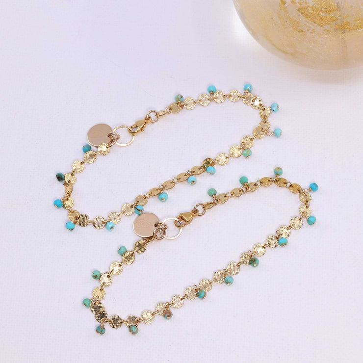 Amira - Sleeping Beauty Turquoise Gold Bracelet main image | Breathe Autumn Rain Artisan Jewelry