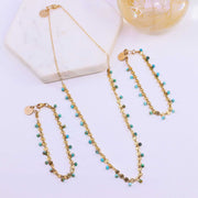 Amira - Sleeping Beauty Turquoise Gold Necklace  Bracelet Set main image | Breathe Autumn Rain Artisan Jewelry